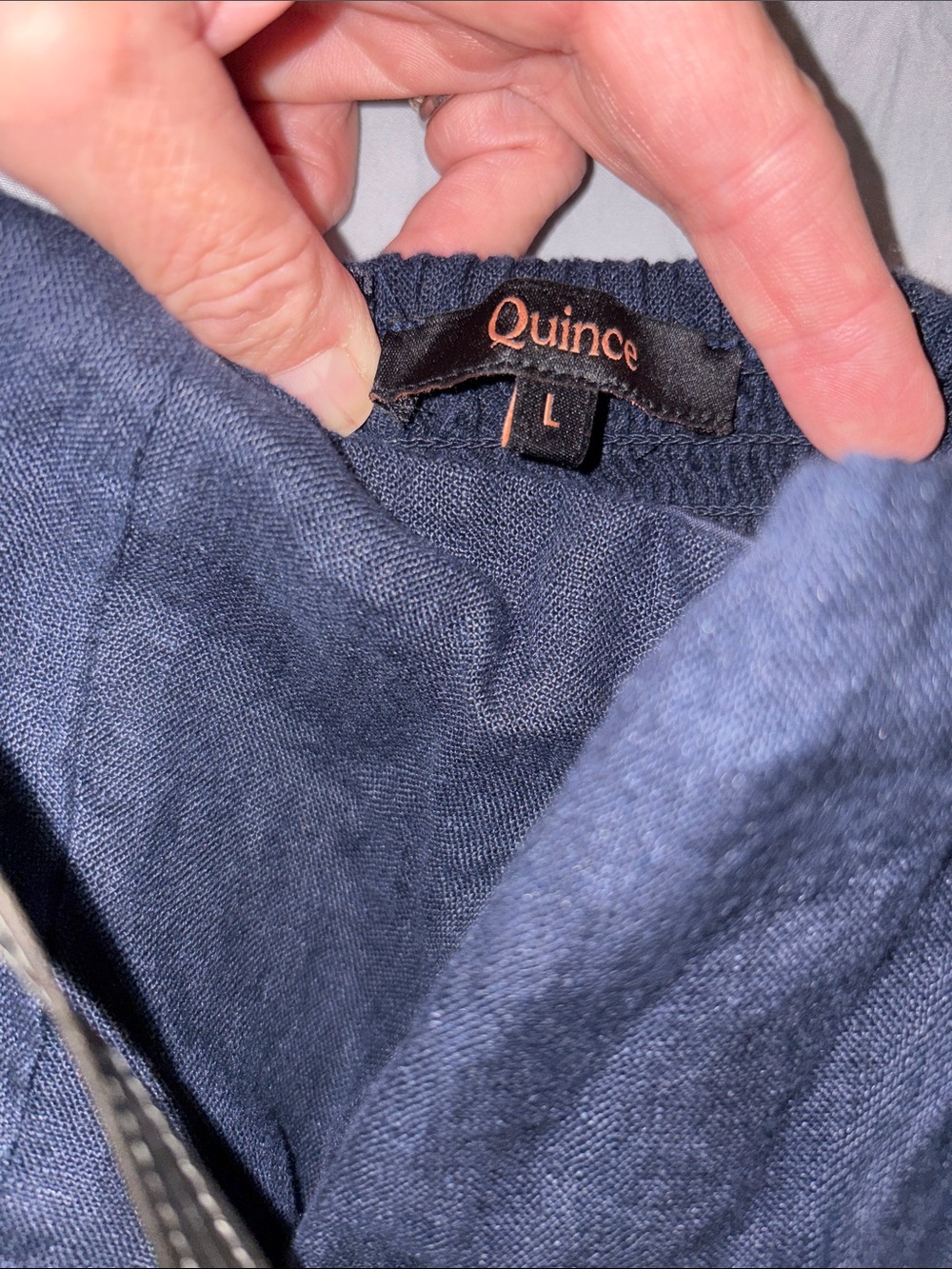 Quince dress Linen fit and Flare Navy Sleeveless Midi Dress large EUC - Picture 6 of 15